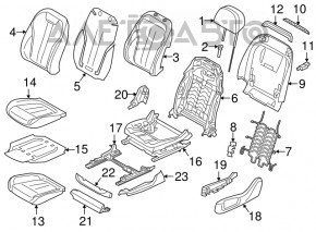 Capac lateral scaun pasager dreapta BMW 5 G30 17-23 negru