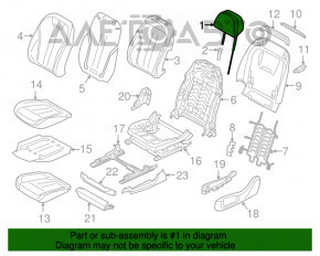 Pernele pentru tetiere pentru scaunul șoferului BMW 5 G30 17-23, piele maro