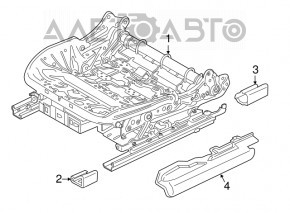 Пассажирское сидение BMW X3 G01 18-21 с airbag, электро, кожа черное