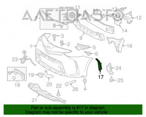 Grila bara fata stanga Toyota Prius V 15-17 restul