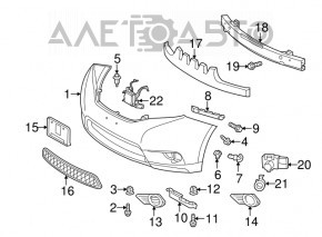 Suportul pentru bara de protecție față dreapta Toyota Sienna 11-20, nou, original OEM.