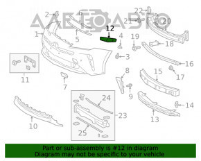 Крепление переднего бампера левое Toyota Prius 50 16- OEM