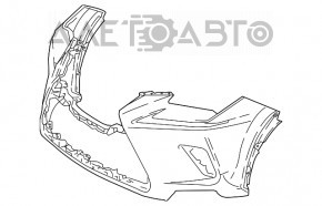 Бампер передний голый Lexus NX300 18-19 F-sport В сборе с решётками, заглушками и креплениями