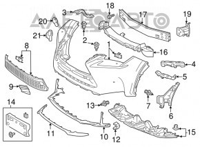 Bara față goală Lexus NX200t 15-17 F-sport cu senzori de parcare, fără spălător de faruri, nouă, originală OEM