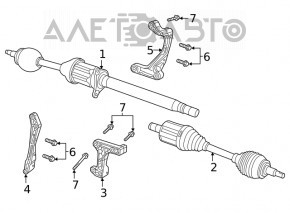 Suport de fixare a semiaxului pentru Jeep Cherokee KL 14- 2.4 FWD