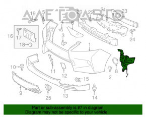 Suportul drept pentru farul de ceață Lexus RX350 RX450h 13-15 restilizat F-sport.