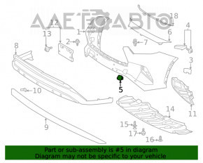 Capacul de remorcare a cârligului de tractare din bara de protecție față dreapta Toyota Highlander 20-