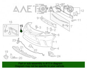 Capacul de tractare a cârligului de remorcare din partea dreapta a bara de protecție față Toyota Prius V 12-14 pre-restilizare.