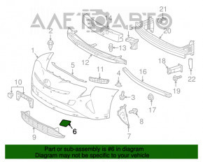 Capacul de remorcare a cârligului de tractare din bara de protecție față dreapta Toyota Prius 50 16-