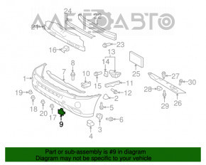 Заглушка буксир крюка переднего бампера правая Lexus RX400h 06-09