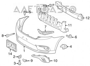 Mufă cârlig remorcare bara față stânga Toyota Highlander 11-13 nou original OEM