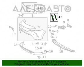 Capacul de protecție al bara față stânga Toyota Venza 21- nou original OEM