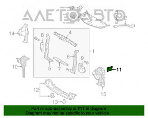 Suportul de bara fata pe partea dreapta a televizorului pentru Lexus NX200t NX300 NX300h 15-21 inferioara.