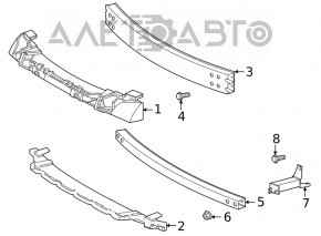 Amplificatorul de bara fata Toyota Highlander 20-22 inferior.