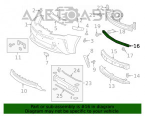 Amplificatorul de bara fata inferioara Toyota Prius 50 16- nou TW aftermarket