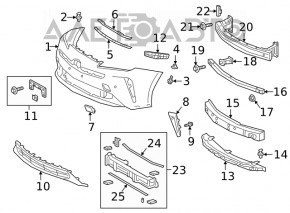 Amplificatorul de bara fata inferioara Toyota Prius 50 16- nou TW aftermarket