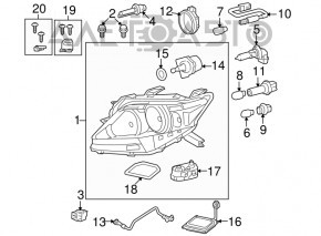 Suport far stânga jos Lexus RX350 RX450 10-12