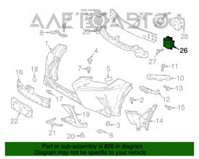 Suportul amplificatorului de bara fata stanga pentru Lexus NX200t NX300 NX300h 15-21