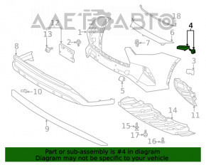 Suportul pentru bara de protecție față dreapta Toyota Highlander 20- original OEM nou.