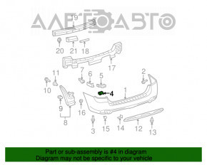 Крепление заднего бампера правое верхнее Lexus RX350 RX450h 10-15