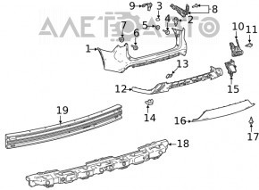 Suportul pentru bara spate dreapta Toyota Highlander 20-