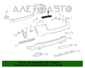 Suportul pentru bara spate dreapta exterioră pentru Lexus NX200t NX300 NX300h 15-21