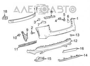 Suportul pentru bara spate dreapta exterioră pentru Lexus NX200t NX300 NX300h 15-21