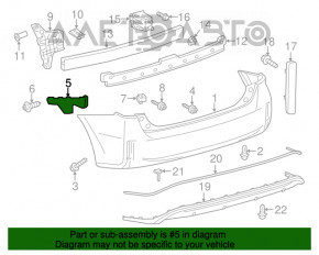 Suportul pentru bara spate dreapta Toyota Prius V 12-17, suportul este rupt.