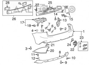 Suportul pentru bara spate dreapta jos pentru Lexus IS 14-20, nou, original OEM.