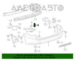 Крепление заднего бампера правое внутреннее Toyota Sienna 11-20