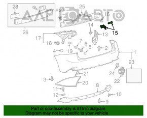 Suportul pentru bara spate stânga pentru Lexus IS 14-20, nou, original OEM