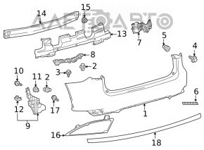 Bara de protecție față dreapta Toyota Camry v50 12-14 usa LE XLE nouă, neoriginală