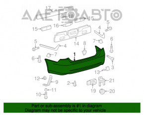 Bara spate goală Lexus ES350 07-12 cu senzor de parcare nou OEM original