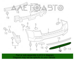 Capacul inferior al bara din spate pentru Toyota Highlander 11-13