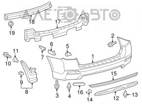 Capacul inferior al bara din spate pentru Toyota Highlander 11-13