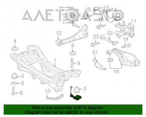 Capacul spate al barei dreapta Lexus CT200h 11-17 ruginit.