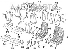 Задний ряд сидений 2 ряд BMW X1 F48 16-22 раздельный, кожа беж Oyster