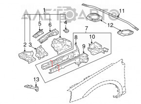 Partea din față dreapta Mitsubishi Galant 04-12.