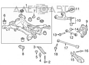 Capacul spate dreapta Acura MDX 14-16 pre-restilizare AWD