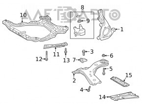 Bara de protecție din față, partea din spate, dreapta, a Toyota Highlander 20-