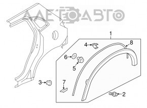 Capacul aripii spate dreapta Mitsubishi Outlander Sport ASX 10-