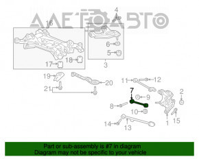 Bară de reglare spate stânga Honda Accord 13-17 cu 2 silentblocuri noi OEM original