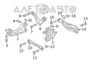 Maneta inferioară pentru arc spate dreapta Honda Insight 19-22