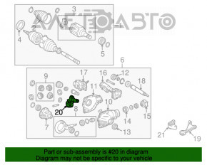 Suportul diferențialului frontal dreapta Toyota Sequoia 08-16 AWD