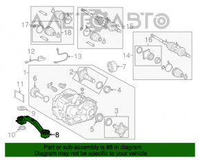 Suportul diferențialului spate al reductorului Lexus RX450h 10-15