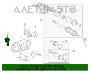 Suportul drept al reductorului pentru Lexus NX200t NX300 NX300h 15-21 AWD