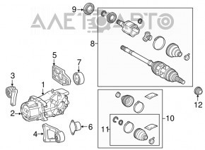 Кронштейн редуктора задний Toyota Rav4 13-18