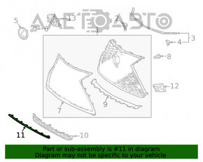 Moldura buzei bara fata centrala Lexus NX300 18-21 F-sport nou OEM original