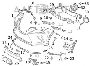 Capacul buzei bara fata Lexus NX300 18-21 F-sport