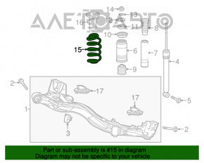 Arc spate stânga Honda HR-V 16-22 awd rigiditate alb-verde.